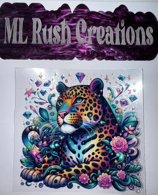 CHEETAH WITH FLOWERS