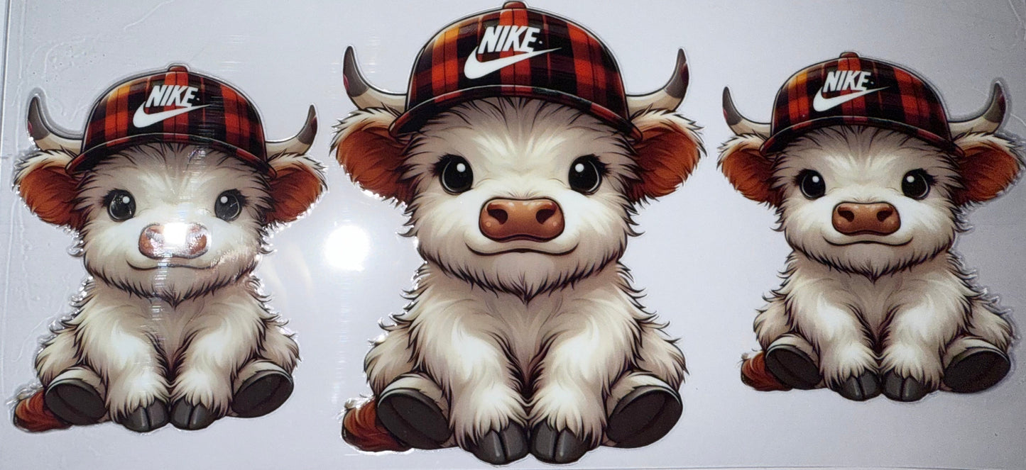 CUTE WHITE COW FLANNEL HAT