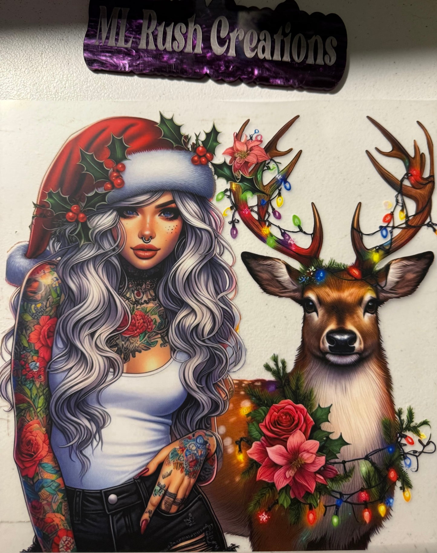 TATTOO GIRL WITH REINDEER