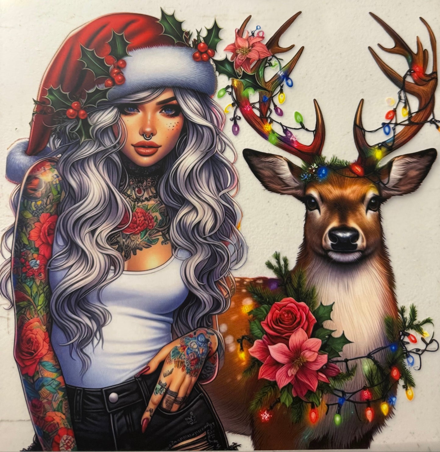 TATTOO GIRL WITH REINDEER