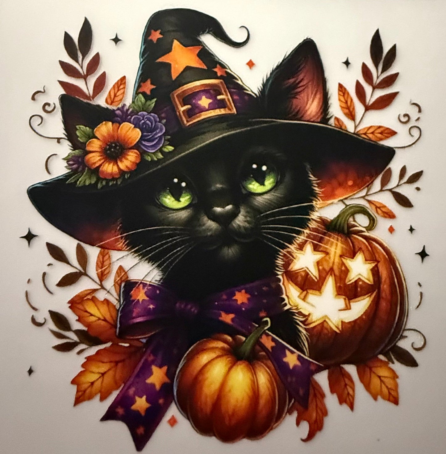 BLACK CAT WITH WITCH HAT