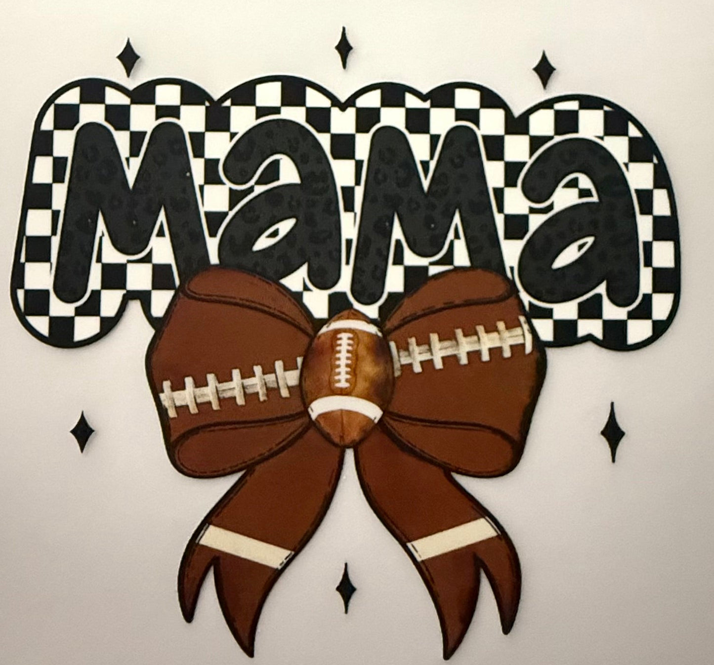 MAMA CHECKERED FOOTBALL BOW