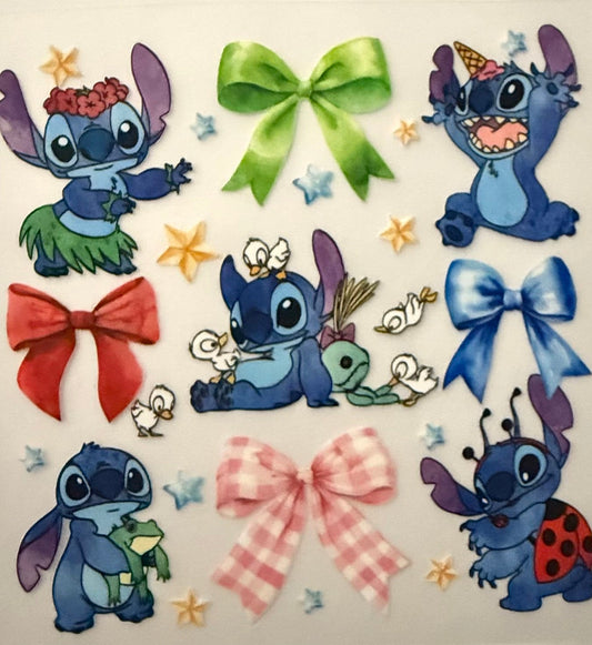 BLUE ALIEN WITH BOWS