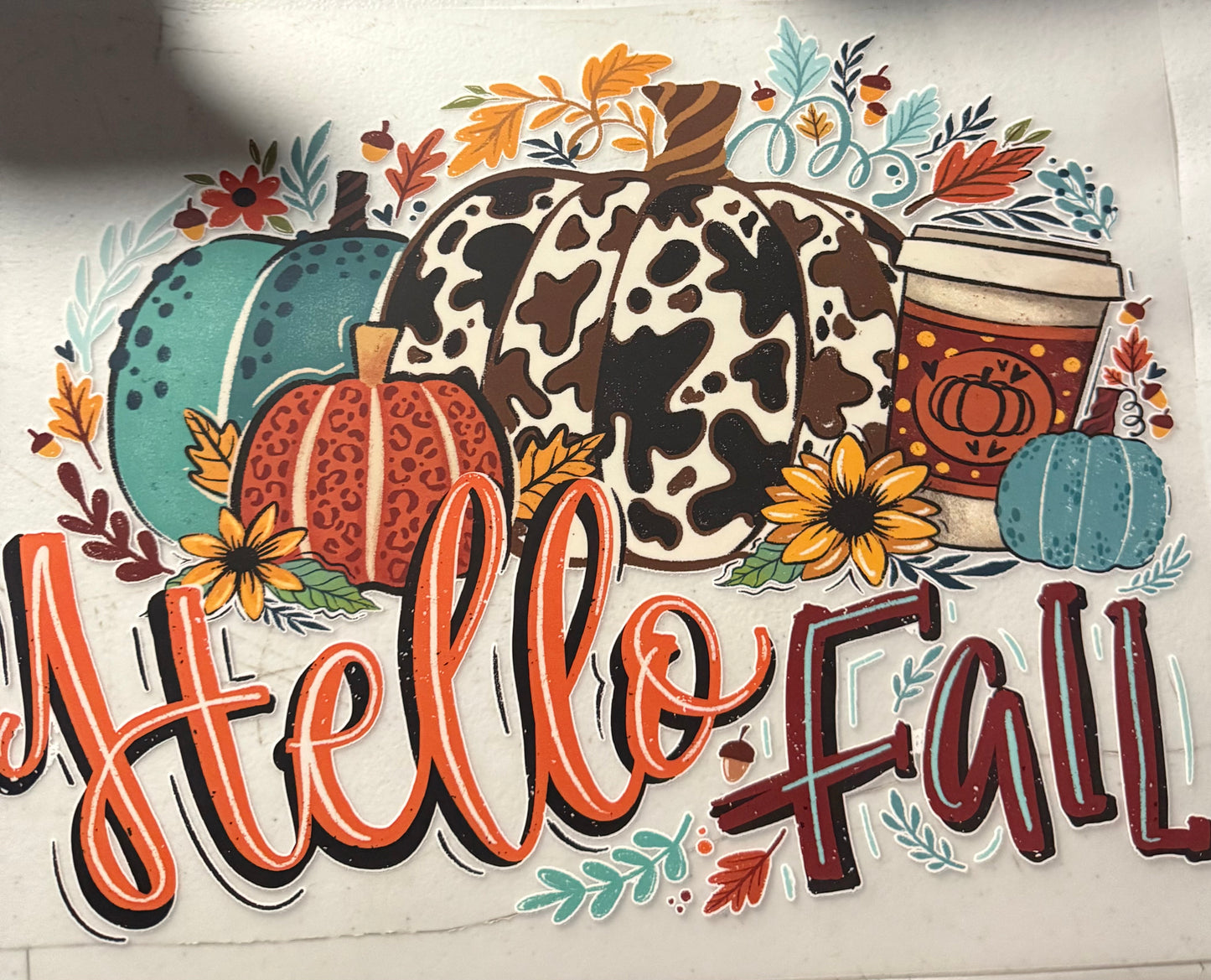 HELLO FALL PUMPKINS COW