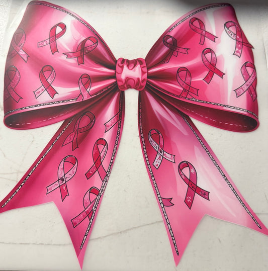 PINK BREAST CANCER BOW
