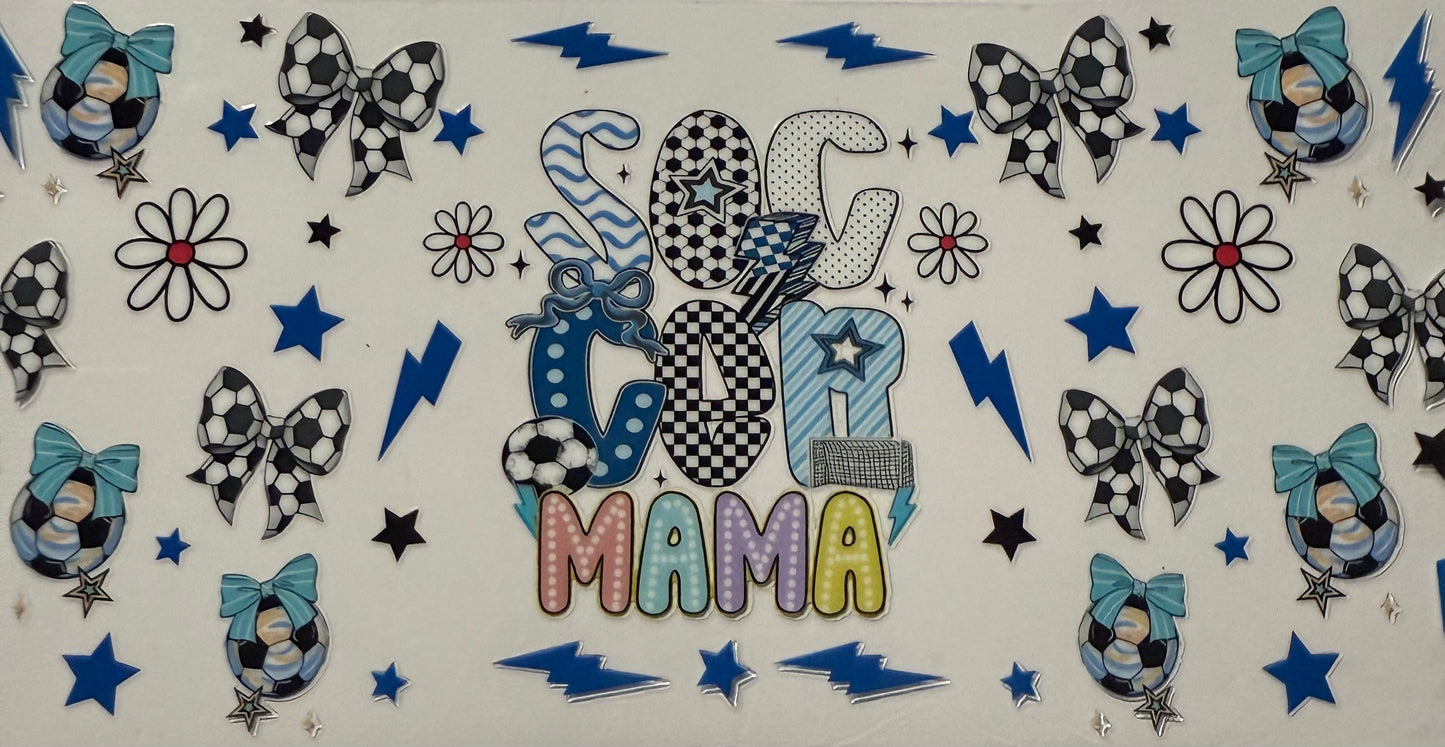SOCCER MAMA BLUE BOWS