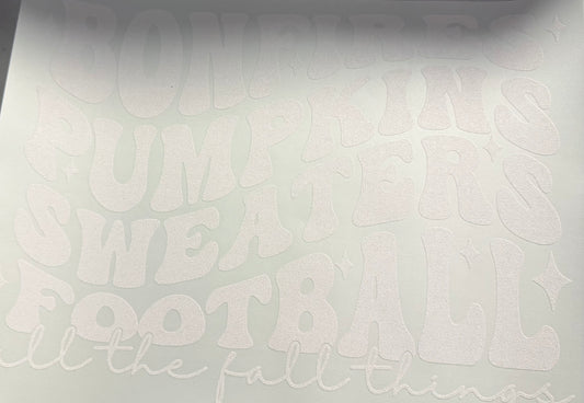 BONFIRES PUMPKINS SWEATERS FOOTBALL WHITE SINGLE COLOR