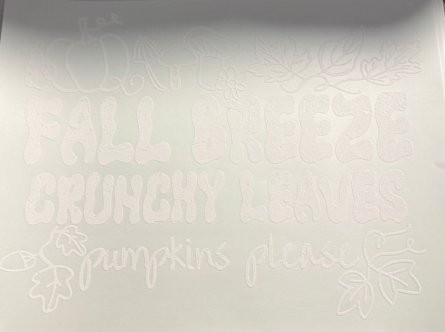 FALL BREEZE CRUNCHY LEAVES SINGLE COLOR WHITE