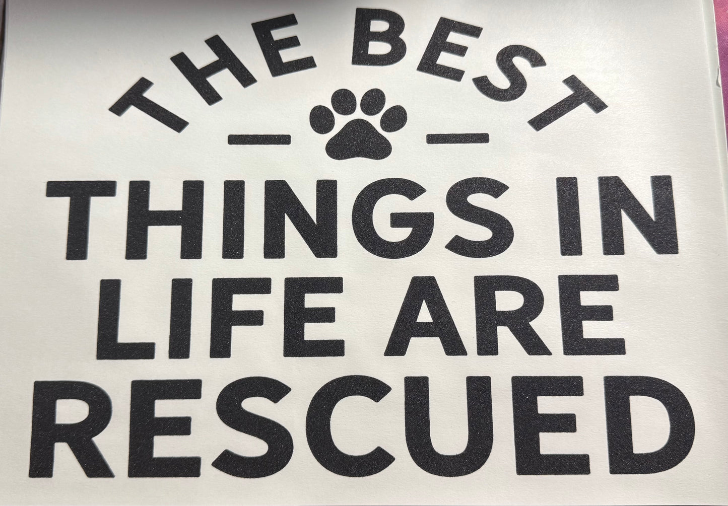 THE BEST THINGS IN LIFE ARE RESCUED