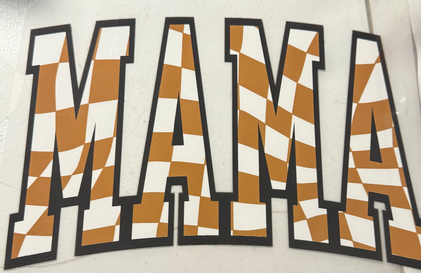 MAMA WHITE TAN CHECKERED