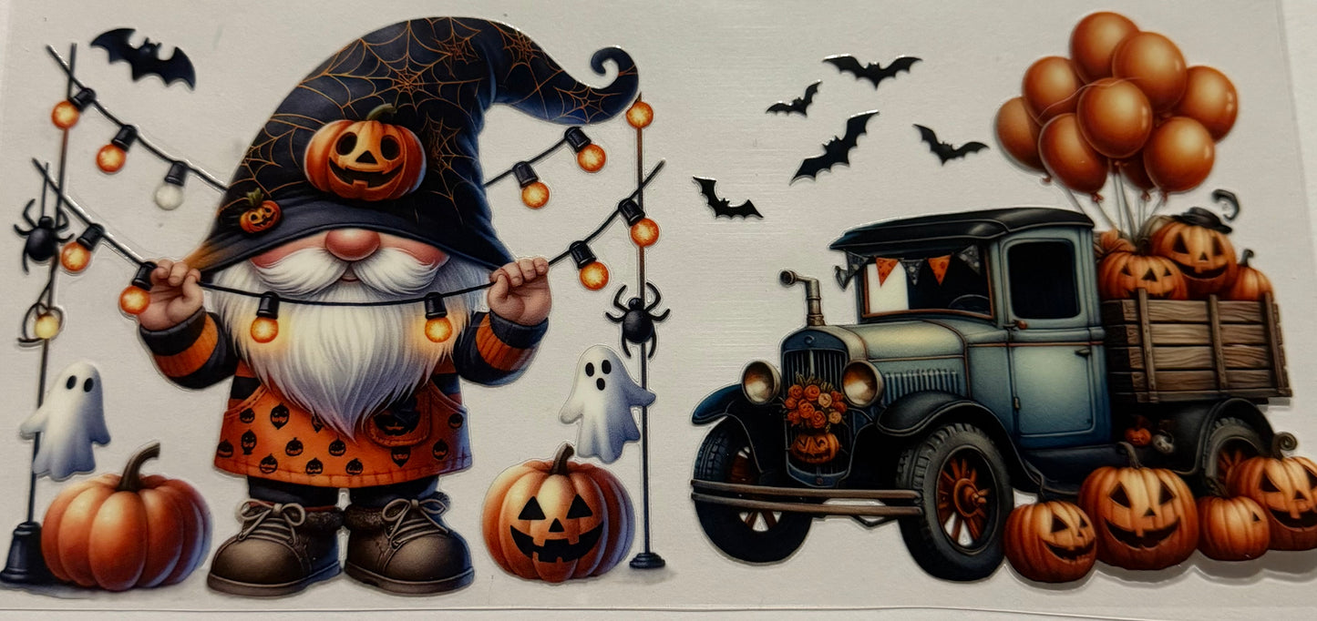 GNOME TRUCK WITH PUMPKINS AND BALLOONS