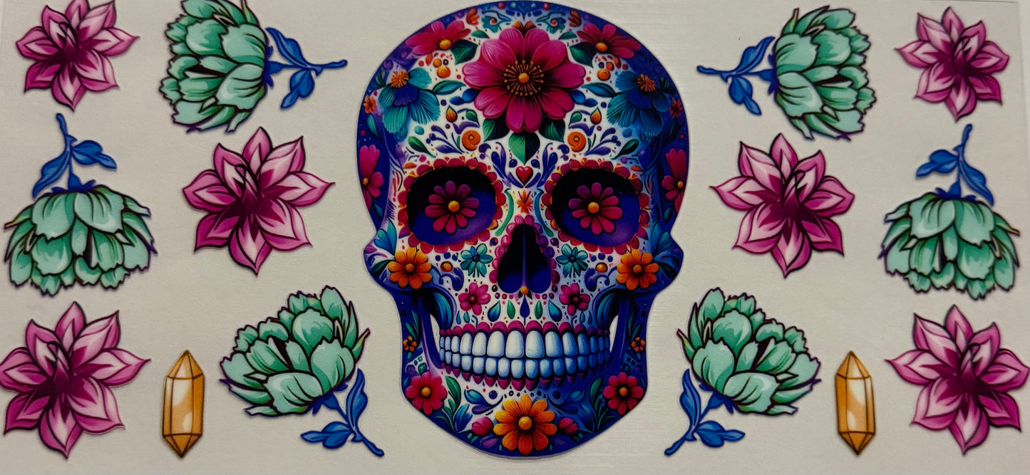 SUGAR SKULL WITH FLOWERS