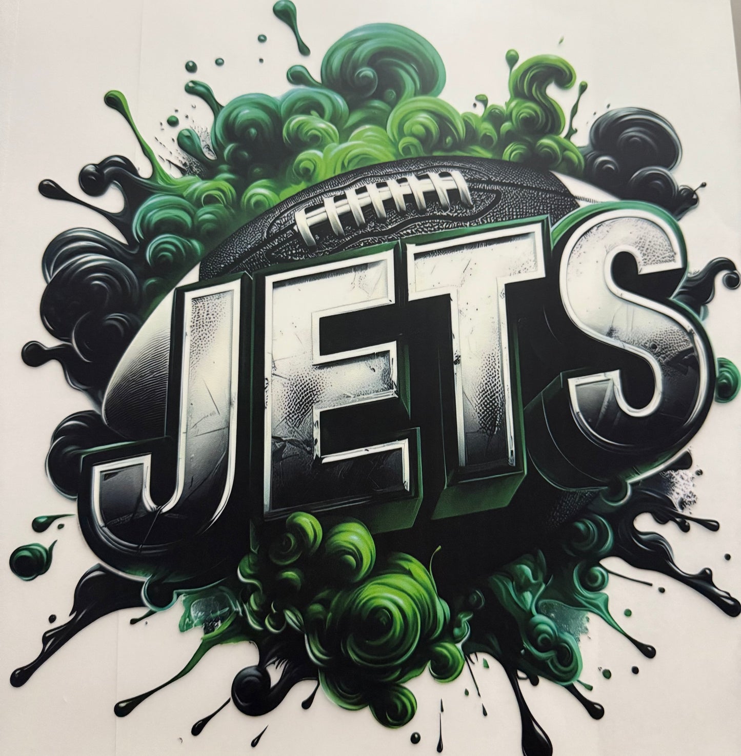 JETS GREEN AND BLACK SMOKE CLOUD