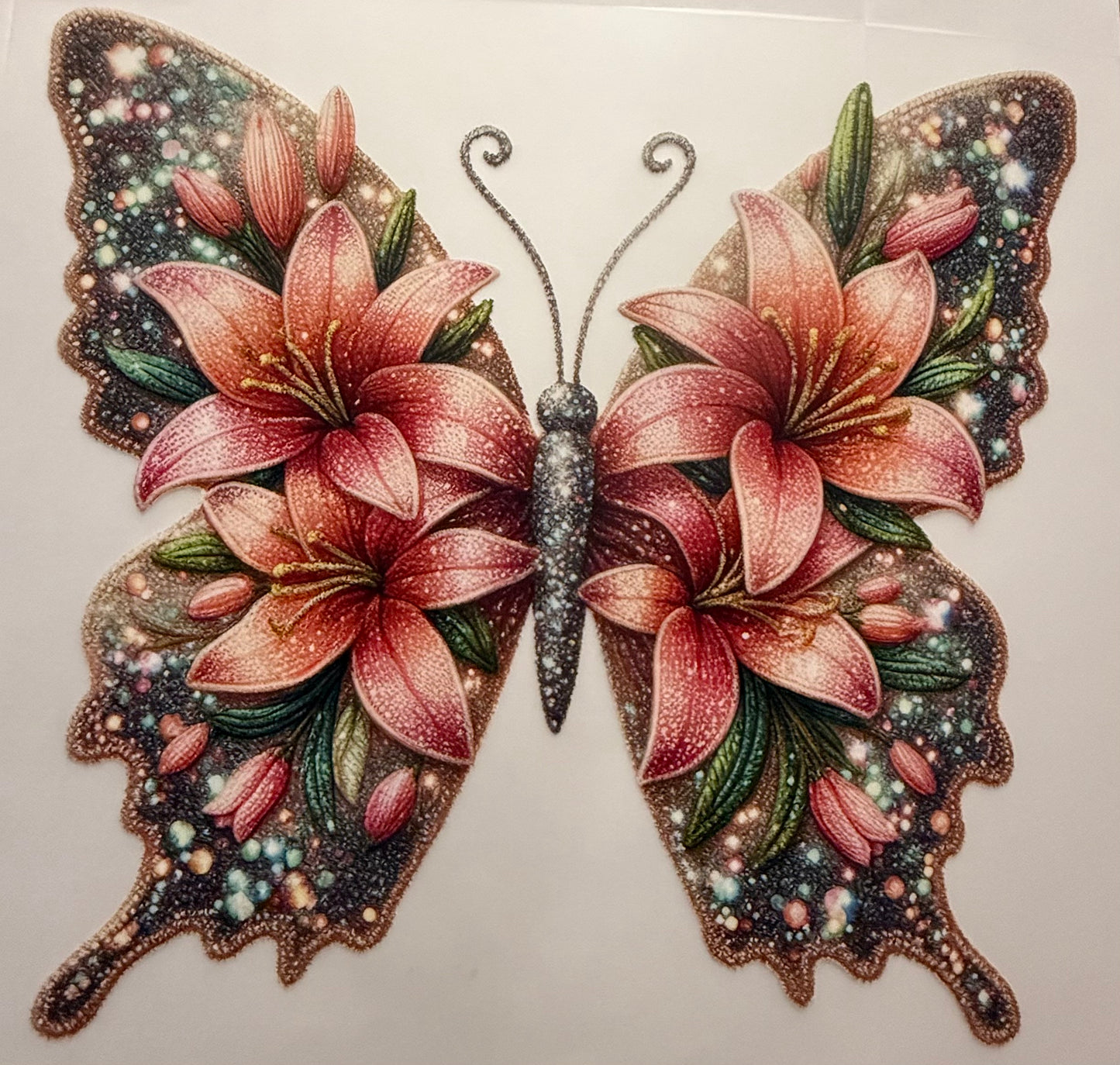 BUTTERFLY WITH LILLIES