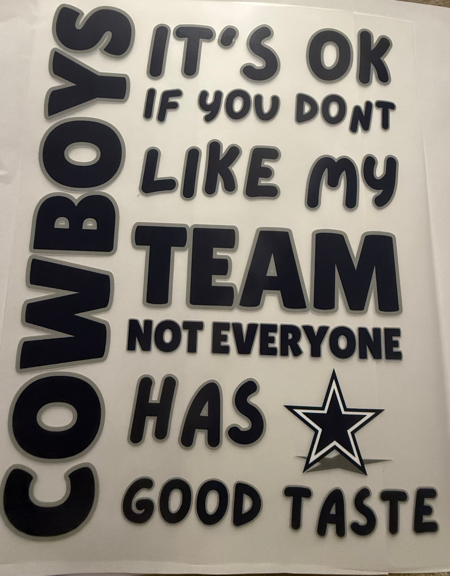 COWBOYS ITS OK NOT TO LIKE MY TEAM