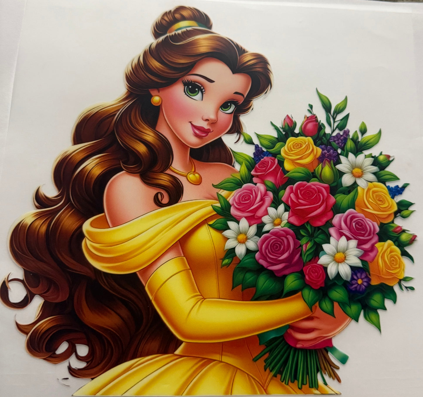 YELLOW DRESS PRINCESS FLOWERS KIDS