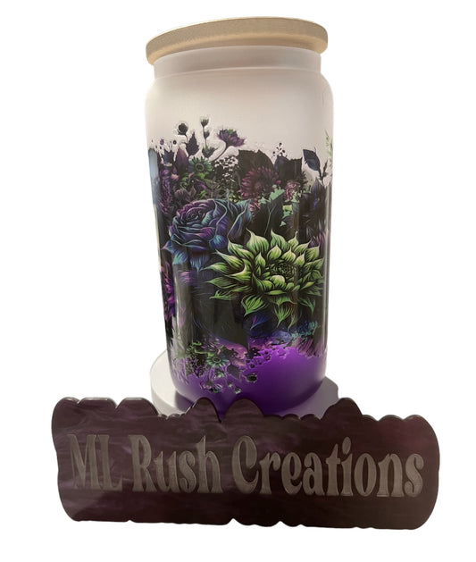 Purple Floral Ombre Libbey