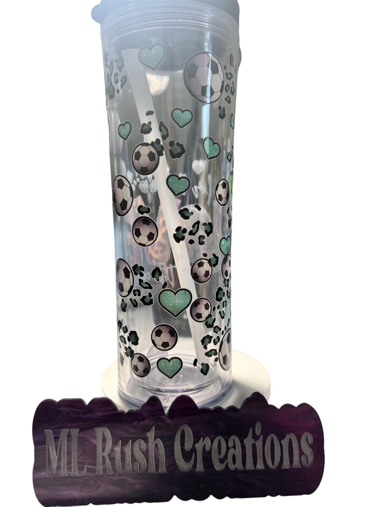 Soccer Water Bottle UVDTF