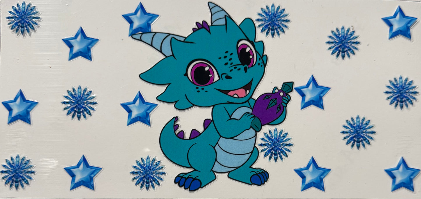 BLUE DINOSAUR WITH STARS