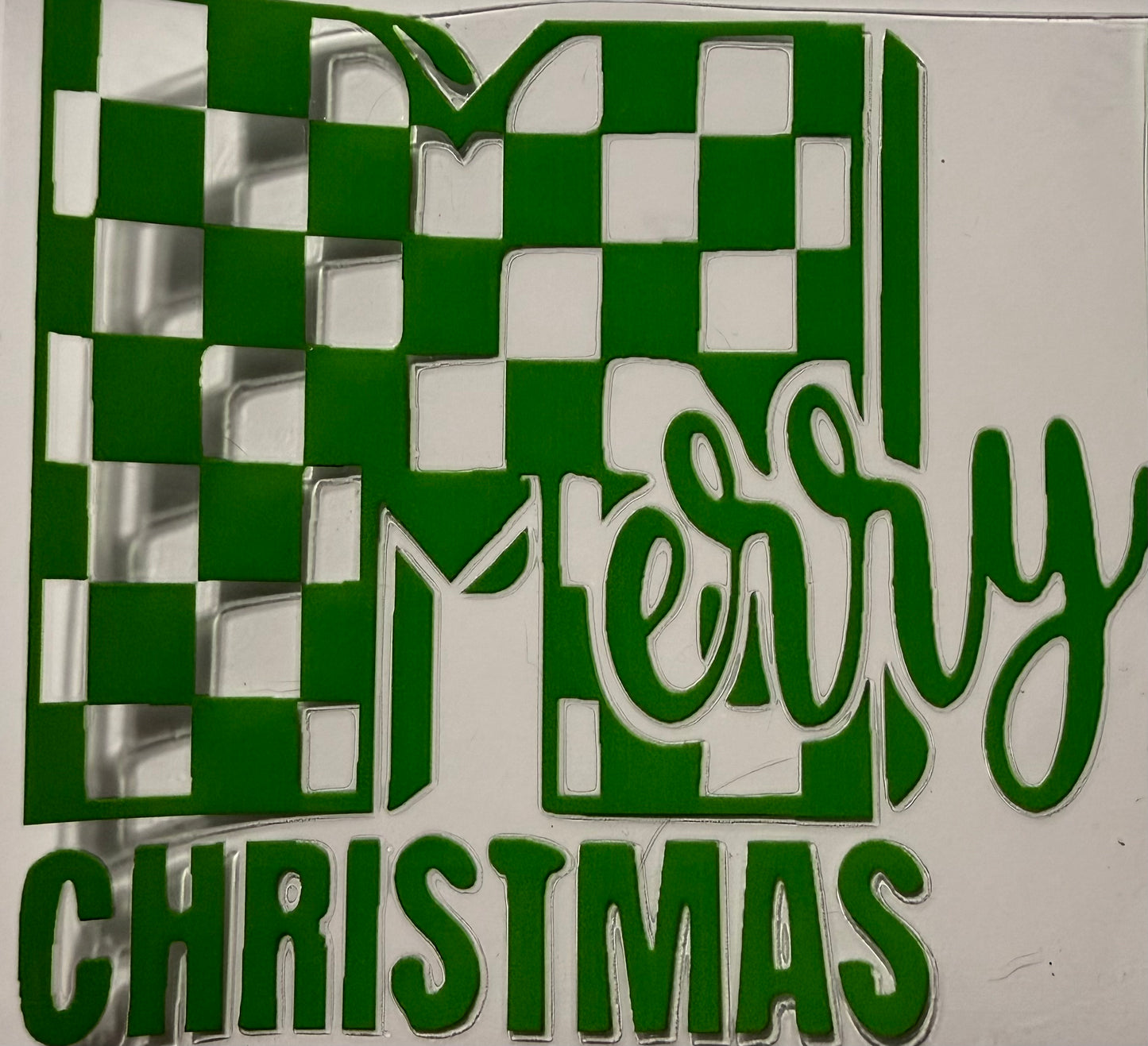 MERRY CHRISTMAS GREEN CHECKERED