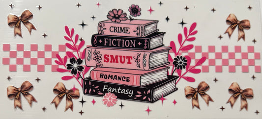 BOOKS PINK CHECKERED CRIME FICTION FANTASY SMUT