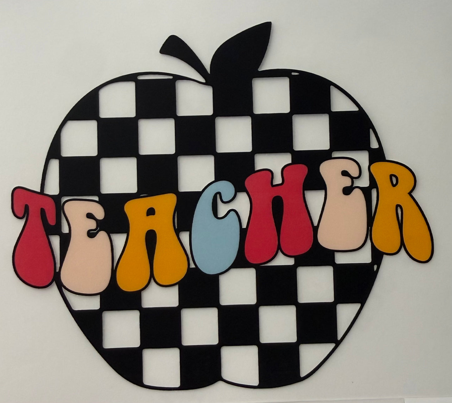 TEACHER CHECKERED APPLE