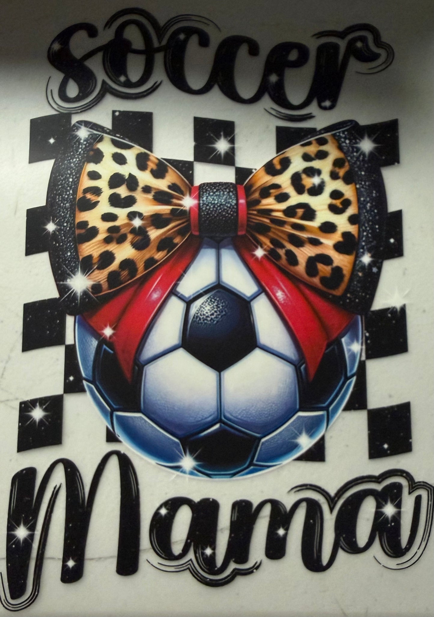 SOCCER MAMA RED BOW