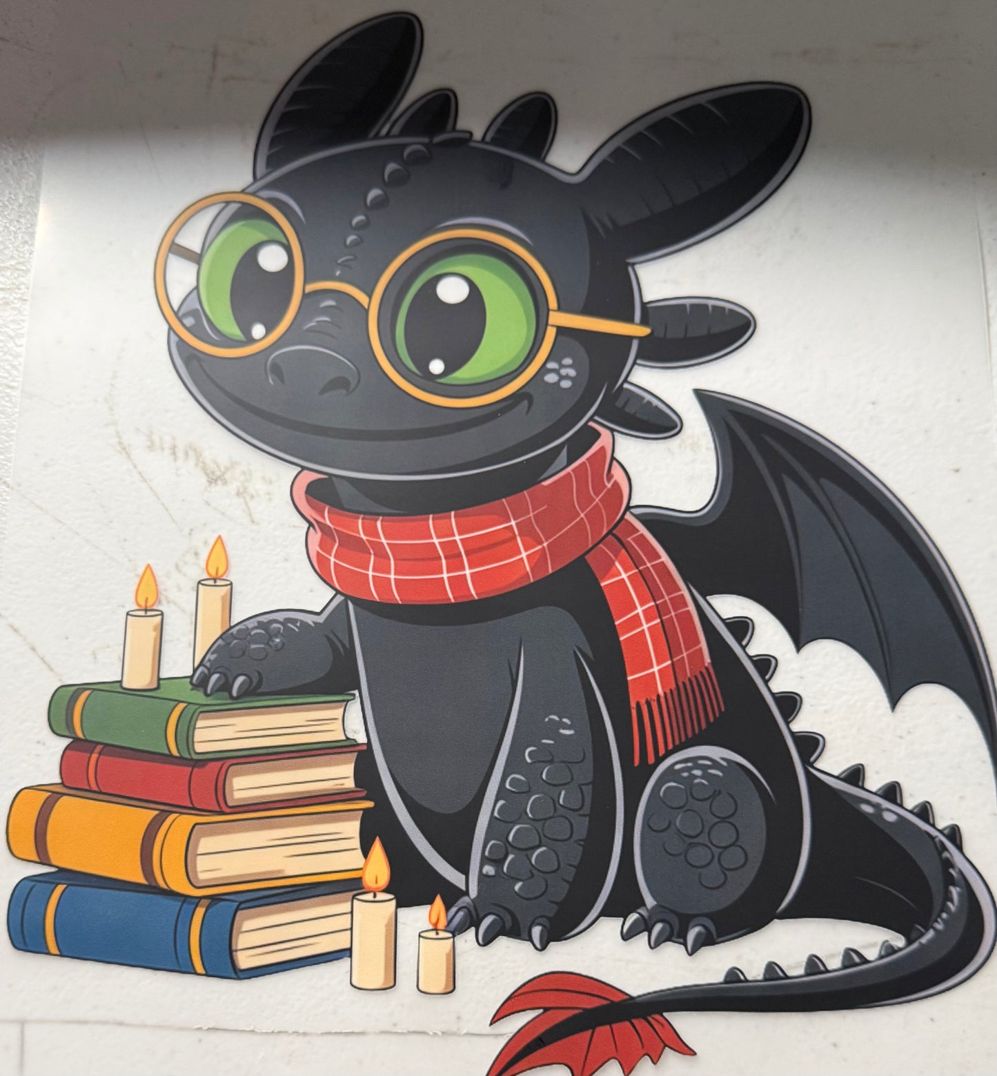DRAGON WITH GLASSES AND BOOKS