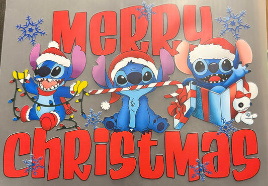 MERRY CHRISTMAS BLUE ALIEN