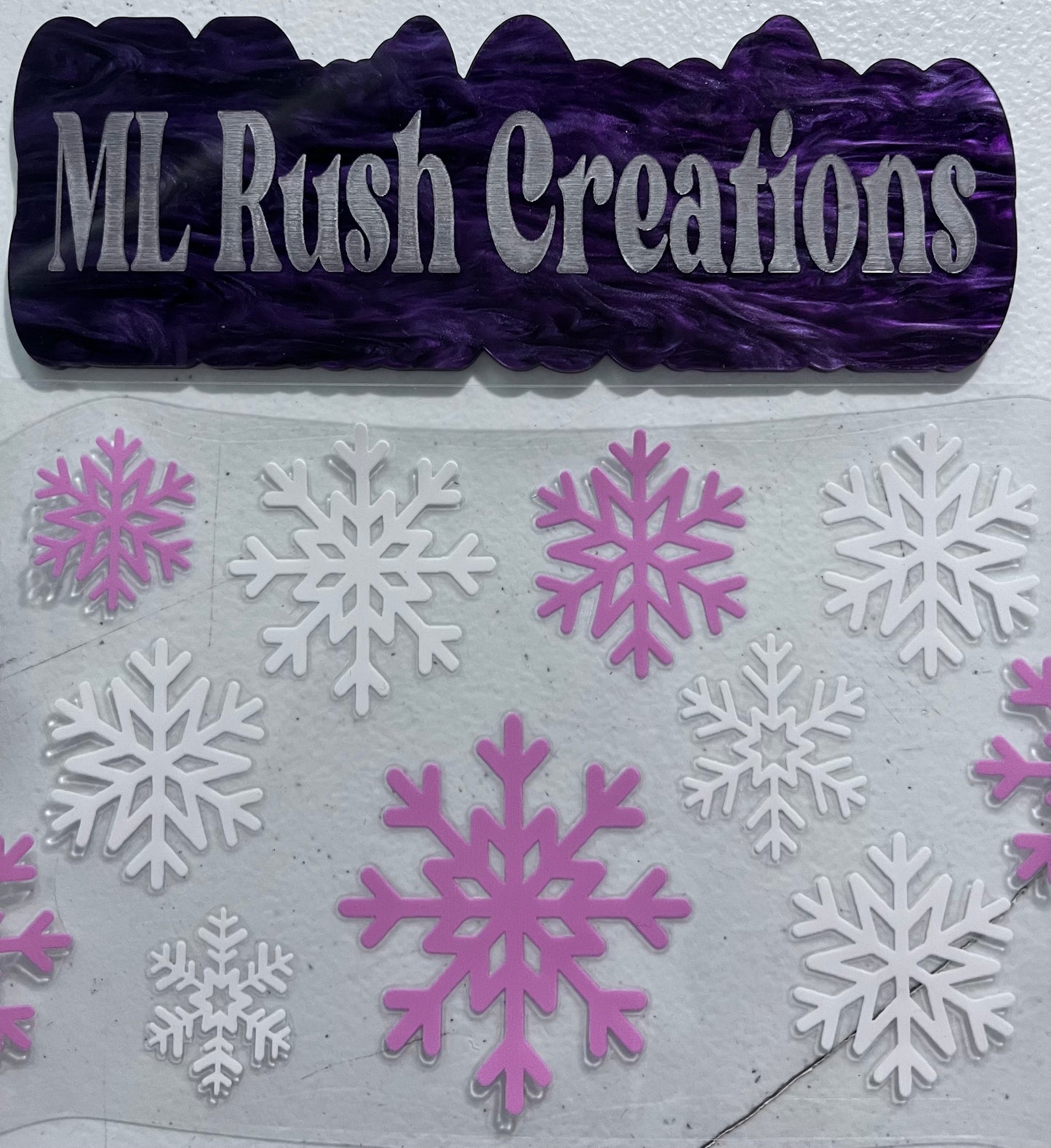 Pink White Snowflakes