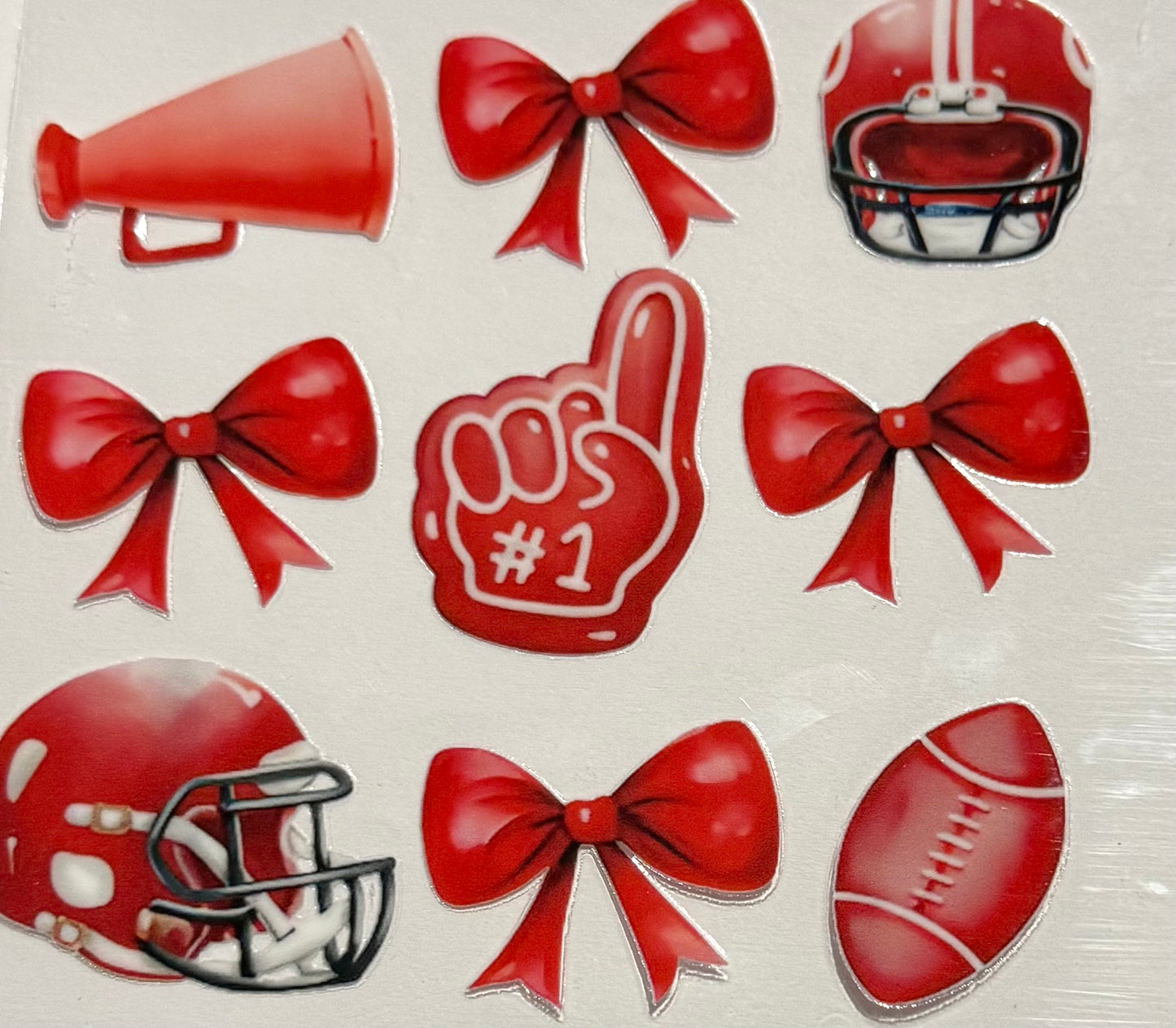 RED FOOTBALL BOWS HELMETS