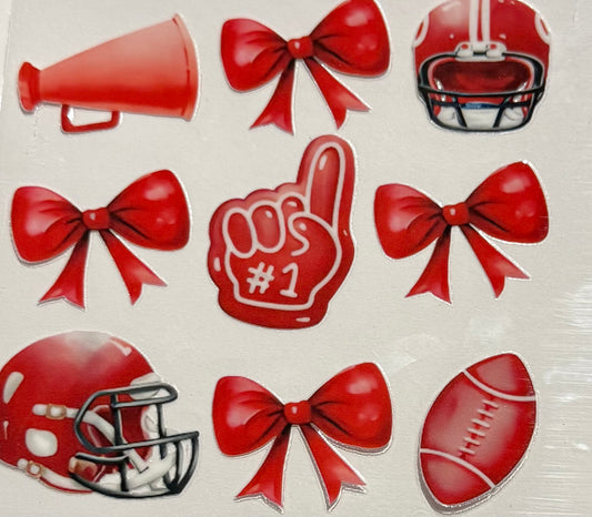 RED FOOTBALL BOWS HELMETS