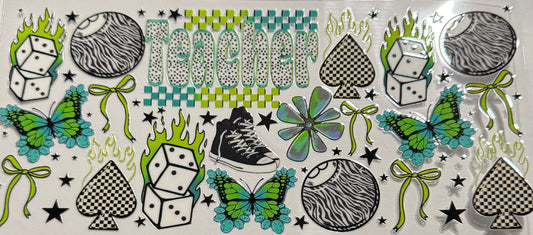 TEACHER RETRO BUTTERFLIES SPADES