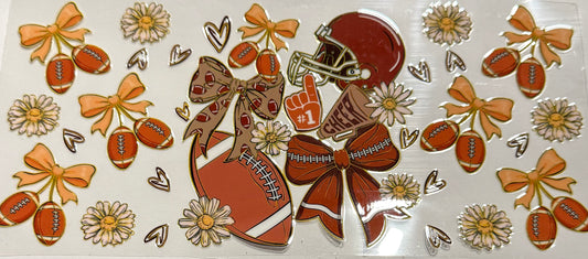 ORANGE CHERRIES BOWS AND FOOTBALL