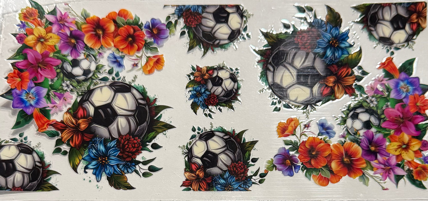 SOCCER BALLS AND FLOWERS