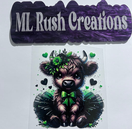 BLACK GREEN BROWN BABY COW