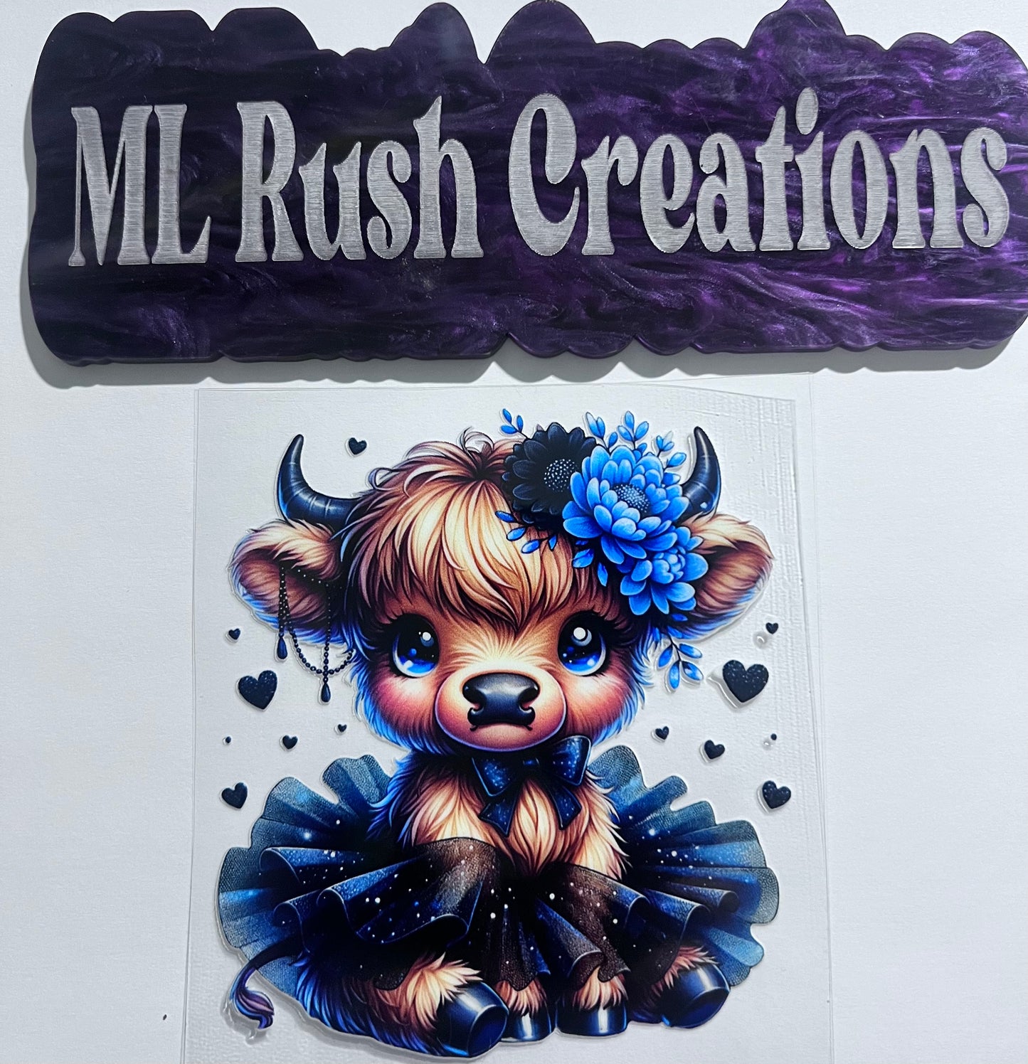 BLACK BLUE TAN BABY COW
