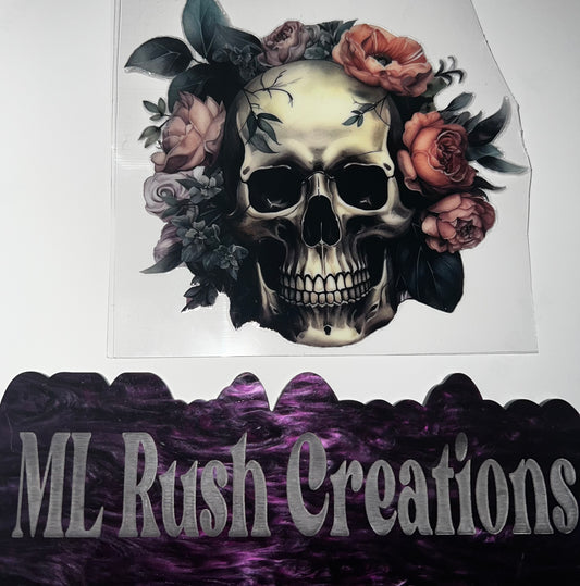 SKULL AND FLOWERS