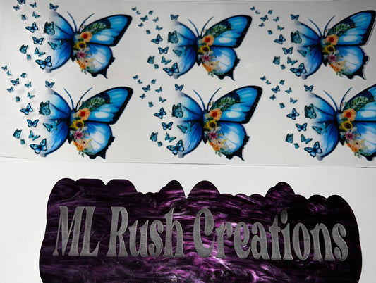 TEAL BUTTERFLIES