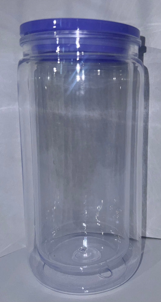 16oz Purple Lid Acrylic Snow Globe