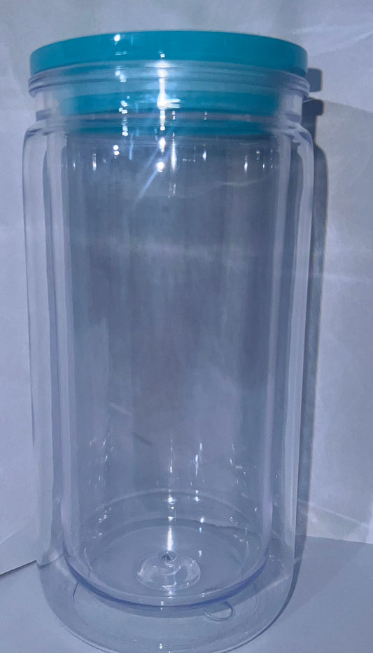 16oz Blue Lid Acrylic Snow Globe