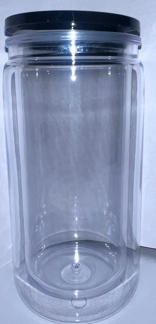 16oz Black Lid Acrylic Snow Globe