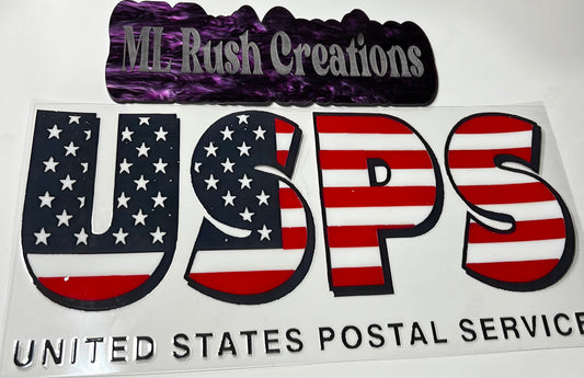 USPS with Flag Design Decal