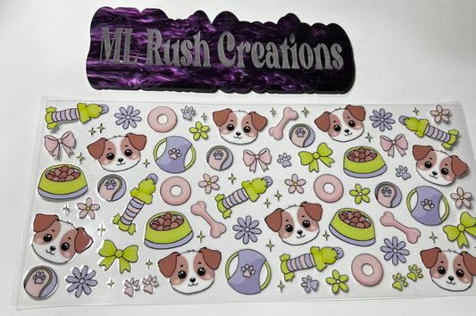Dogs with Dog Bowls, Bones Toys Decal