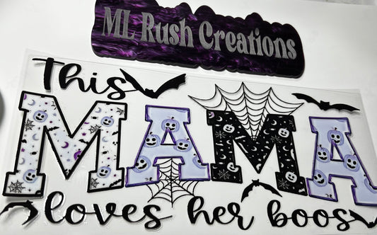 This Mama Loves Her Boos with Spider Web and Bats Decal