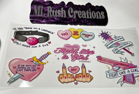 “Fight Like a Girl” with Spicy Items Decals