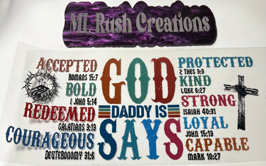 God Says with Affirmations Decal