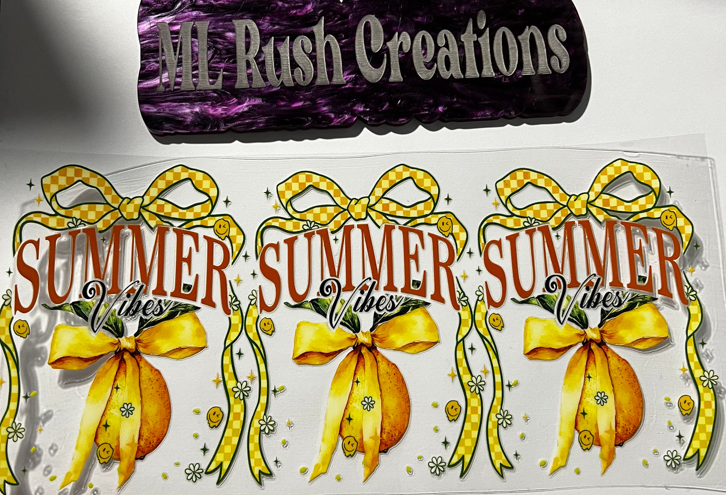 Summer Lemon Bow Decal