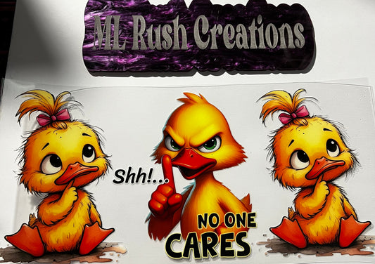 Shh No One Cares Ducks Decal