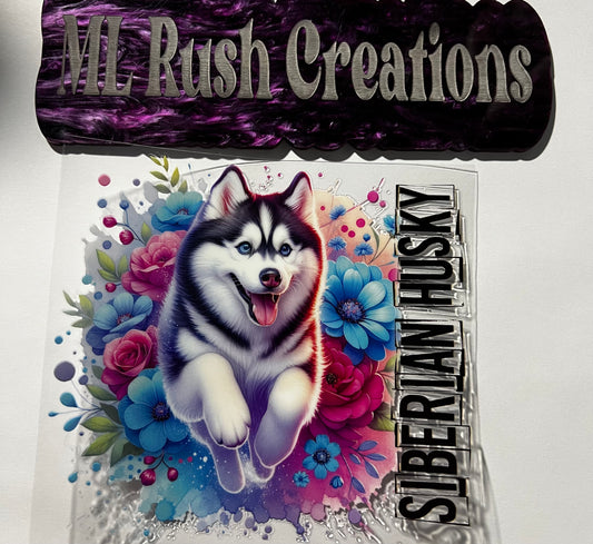 Husky Floral Decal